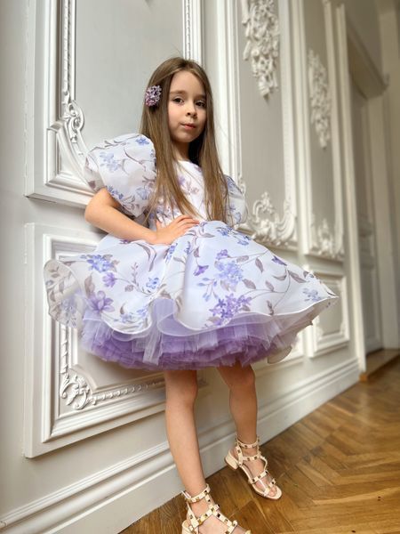 Сукня Адель органза із принтом для дівчинки &mdash; Mini Queenie