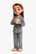 Піжама Глорія сіра для дівчинки від Mini Queenie &mdash; вигляд 4