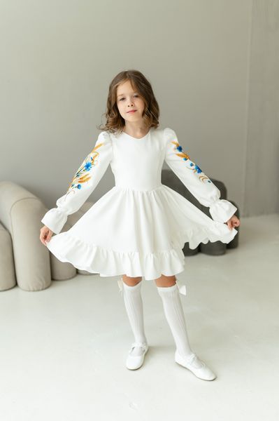Сукня Нюша з принтом на рукавах для дівчинки &mdash; Mini Queenie