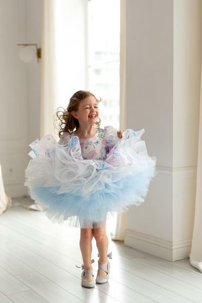 Сукня Адель органза із принтом для дівчинки &mdash; Mini Queenie