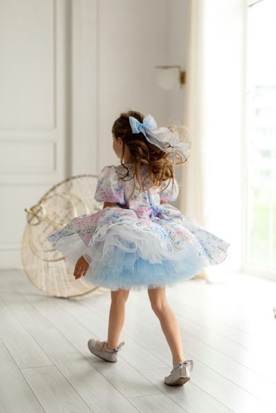 Сукня Адель органза із принтом для дівчинки &mdash; Mini Queenie