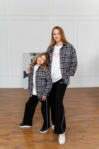 Сорочка сіра клітинка для дівчинки &mdash; Mini Queenie