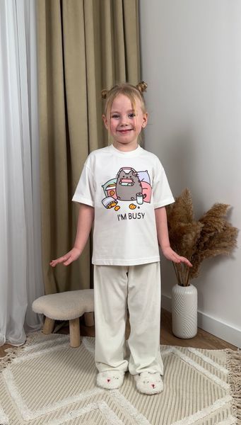 Футболка Pusheen в навушниках для дівчинки &mdash; Mini Queenie