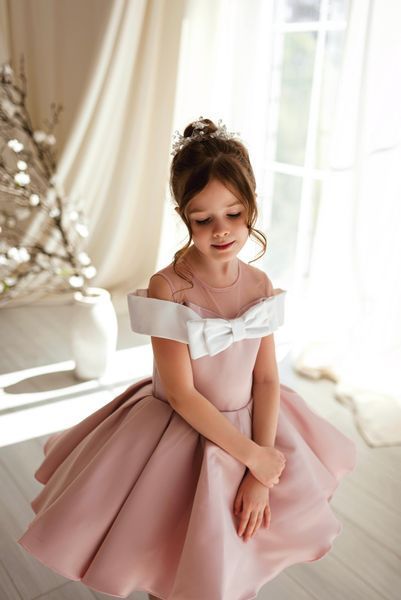 Сукня Грейс пудра для дівчинки &mdash; Mini Queenie