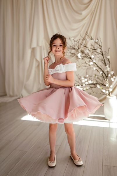 Сукня Грейс пудра для дівчинки &mdash; Mini Queenie