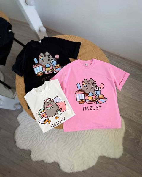 Футболка Pusheen в навушниках для дівчинки &mdash; Mini Queenie