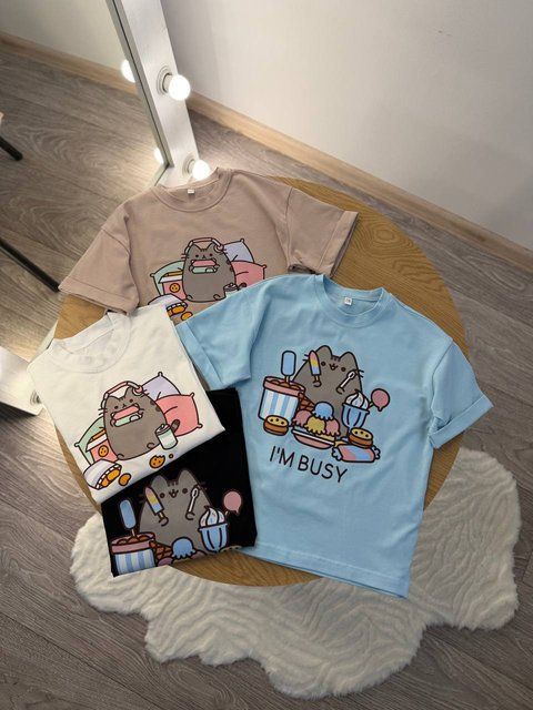 Футболка Pusheen в навушниках для дівчинки &mdash; Mini Queenie