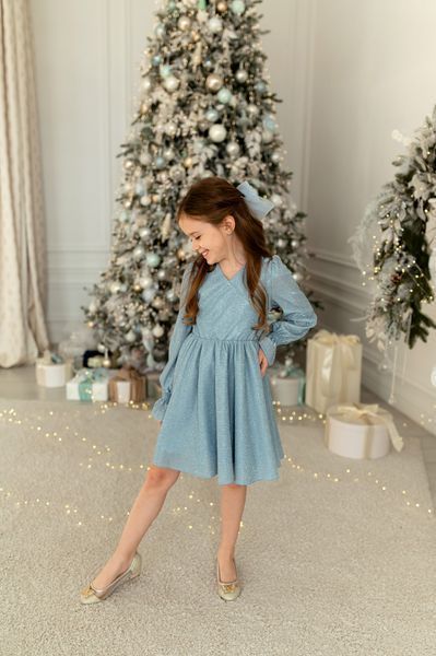 Сукня Злата люрекс блакитний для дівчинки &mdash; Mini Queenie