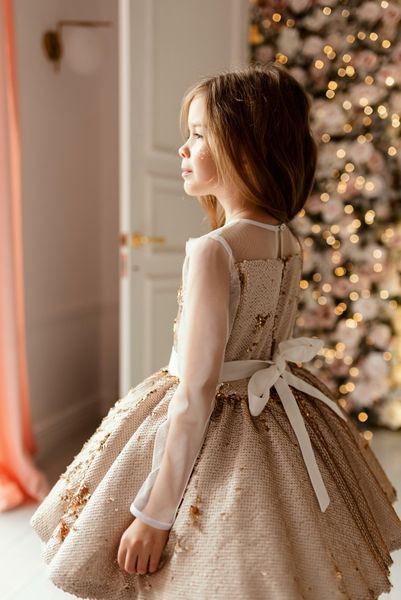 Сукня Бель паєтка золота для дівчинки &mdash; Mini Queenie