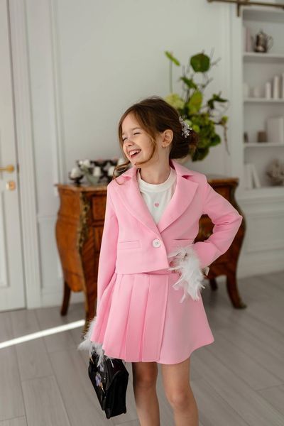 Костюм Трініті зі спідницею рожевий для дівчинки &mdash; Mini Queenie