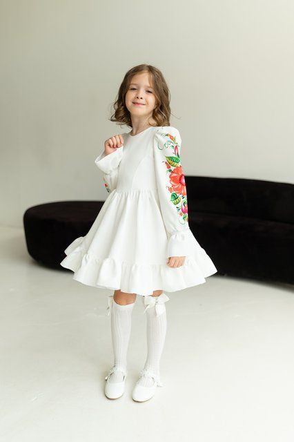 Сукня Нюша з принтом на рукавах для дівчинки &mdash; Mini Queenie