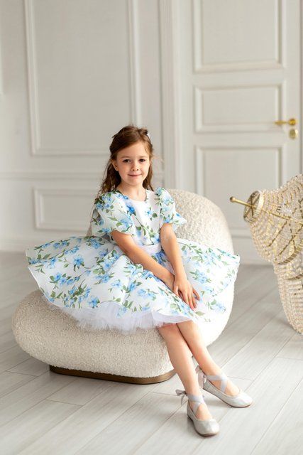 Сукня Адель органза із принтом для дівчинки &mdash; Mini Queenie