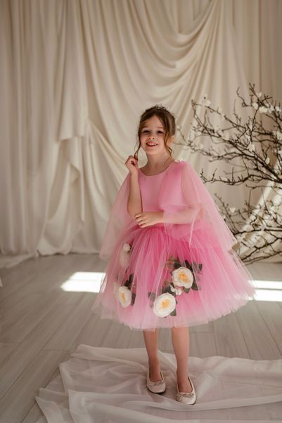 Сукня Піон зі крильцями рожева для дівчинки &mdash; Mini Queenie