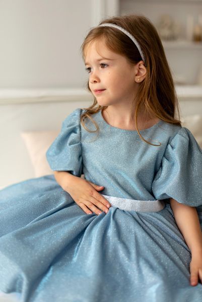 Сукня Адель люрекс блакитна для дівчинки &mdash; Mini Queenie