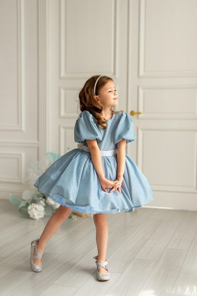 Сукня Адель люрекс блакитна для дівчинки &mdash; Mini Queenie