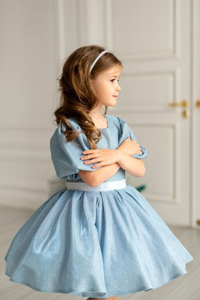 Сукня Адель люрекс блакитна для дівчинки &mdash; Mini Queenie