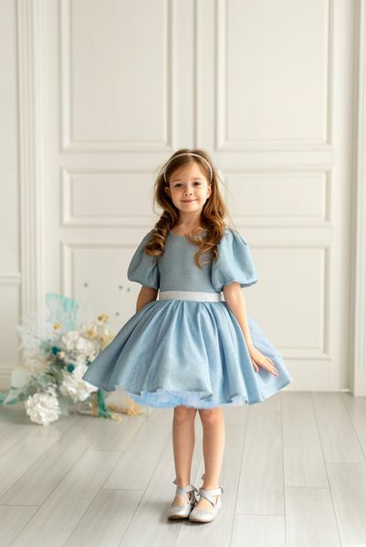 Сукня Адель люрекс блакитна для дівчинки &mdash; Mini Queenie