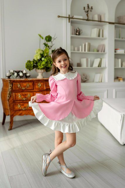 Сукня Айворі міні рожева для дівчинки &mdash; Mini Queenie