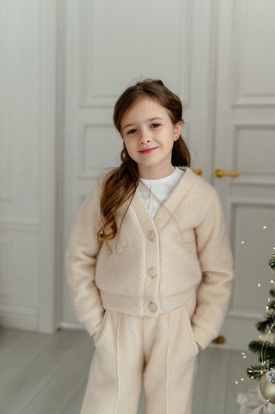 Комплект Олівія кофта та штани бежевий для дівчинки &mdash; Mini Queenie