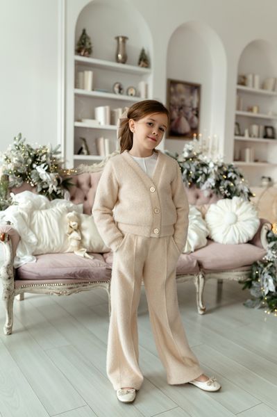 Комплект Олівія кофта та штани бежевий для дівчинки &mdash; Mini Queenie
