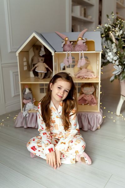 Піжама Еліза біла принт фотоапарат для дівчинки &mdash; Mini Queenie