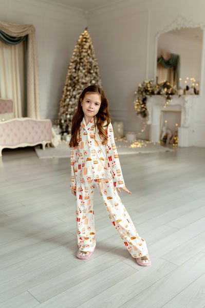 Піжама Еліза біла принт фотоапарат для дівчинки &mdash; Mini Queenie