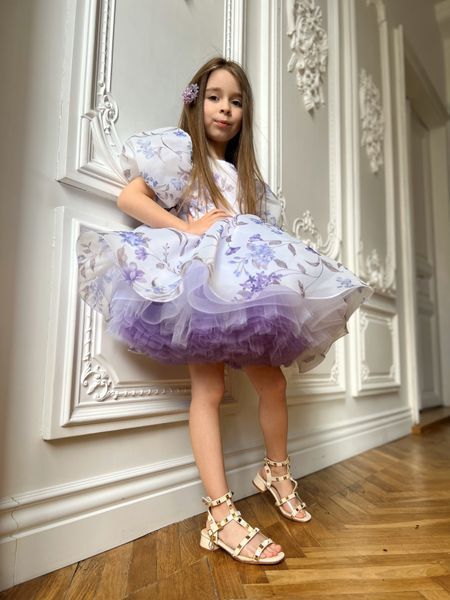 Сукня Адель органза із принтом для дівчинки &mdash; Mini Queenie