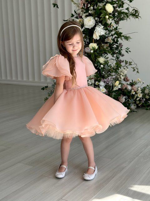 Сукня Зефіка персикова для дівчинки &mdash; Mini Queenie