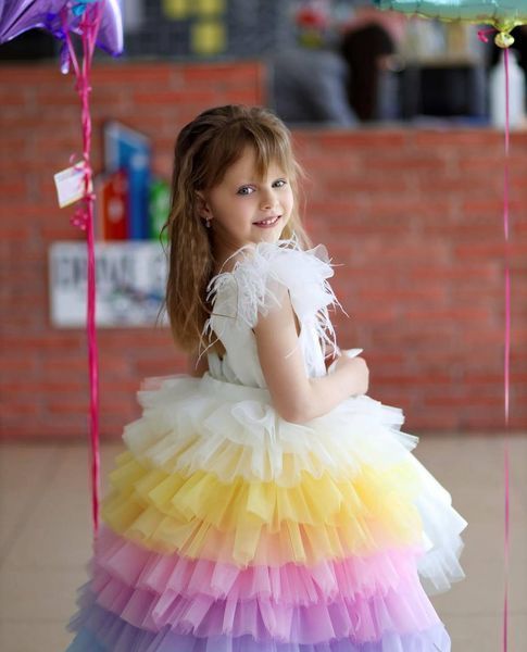 Сукня Бель із спідницею Лілі біла для дівчинки &mdash; Mini Queenie