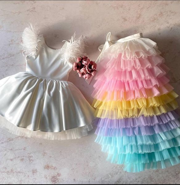 Сукня Бель із спідницею Лілі біла для дівчинки &mdash; Mini Queenie