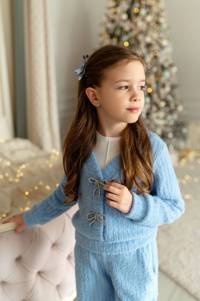 Комплект Олівія кофта та штани блакитний для дівчинки &mdash; Mini Queenie