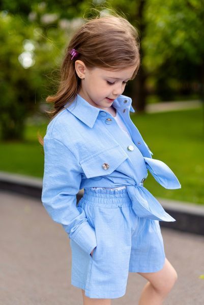 Сорочка льон для дівчинки &mdash; Mini Queenie
