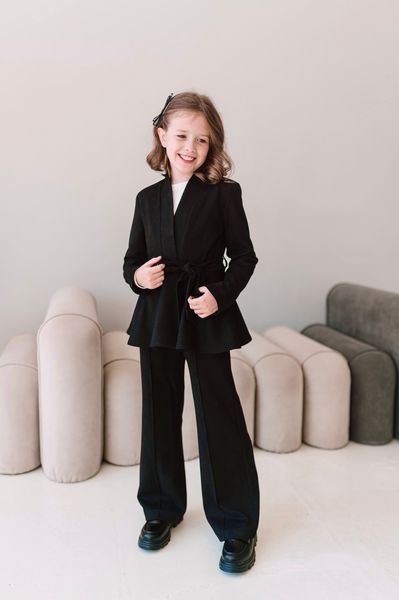 Піджак з баскою та штани кльош для дівчинки &mdash; Mini Queenie