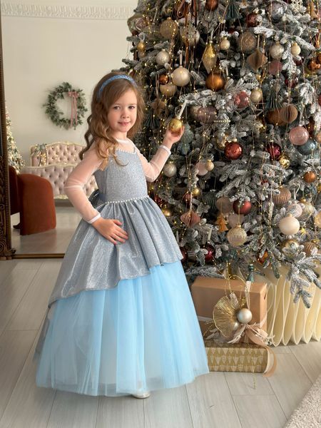 Сукня Ельза пишна з накидкою блакитна для дівчинки &mdash; Mini Queenie