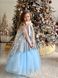 Сукня Ельза пишна з накидкою блакитна для дівчинки від Mini Queenie &mdash; вигляд 6