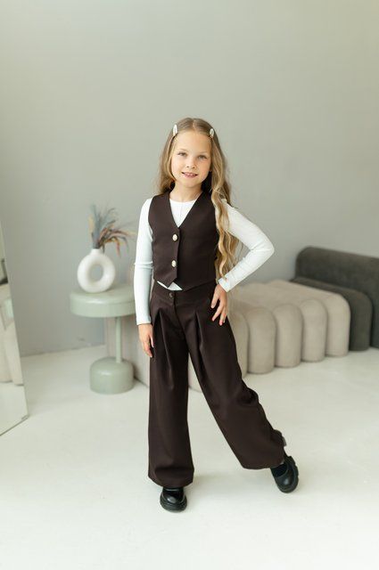 Жилетка та штани палаццо для дівчинки &mdash; Mini Queenie