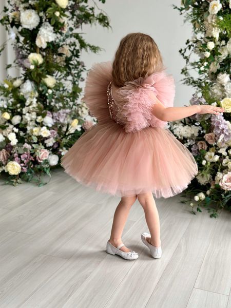Сукня Ніка пудра для дівчинки &mdash; Mini Queenie