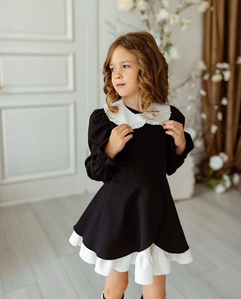 Сукня Айворі міні чорна для дівчинки &mdash; Mini Queenie