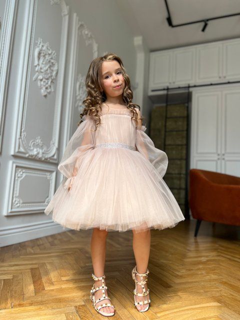 Сукня Тіана бежева для дівчинки &mdash; Mini Queenie