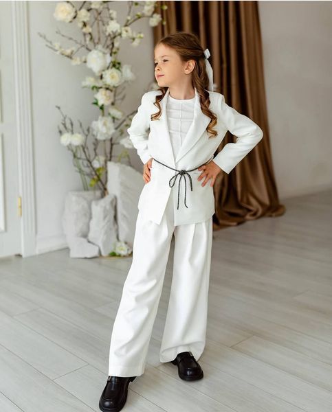Піджак з поясом і штани палаццо для дівчинки &mdash; Mini Queenie
