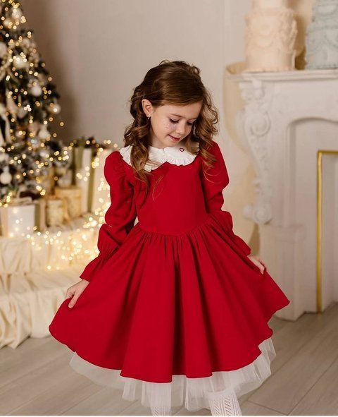 Сукня Айворі з під'юбником червона для дівчинки &mdash; Mini Queenie
