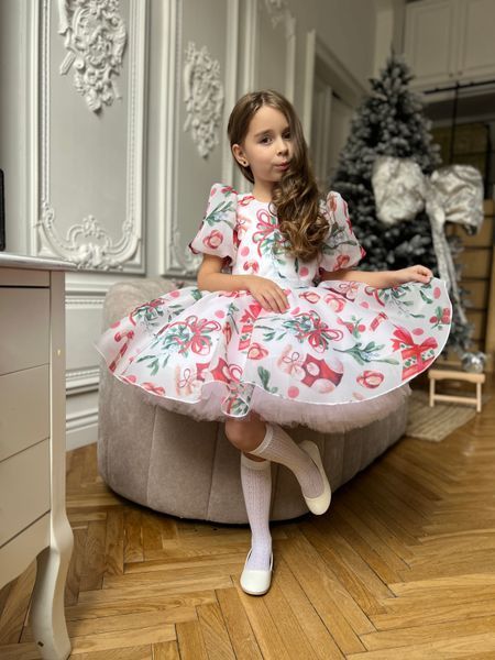 Сукня Адель органза із принтом для дівчинки &mdash; Mini Queenie