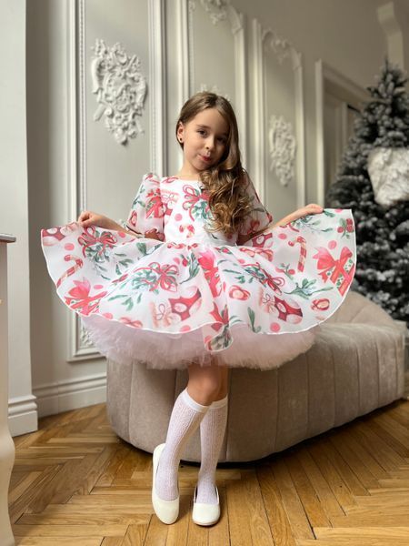 Сукня Адель органза із принтом для дівчинки &mdash; Mini Queenie