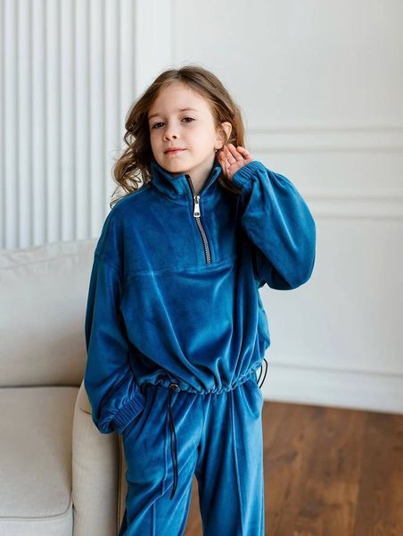 Спортивний костюм Мішель велюровий з затяжкою для дівчинки &mdash; Mini Queenie