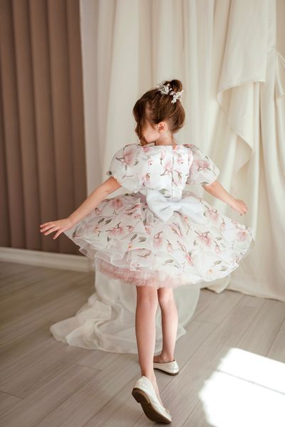 Сукня Адель органза із принтом для дівчинки &mdash; Mini Queenie