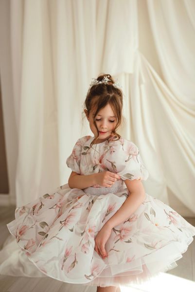 Сукня Адель органза із принтом для дівчинки &mdash; Mini Queenie