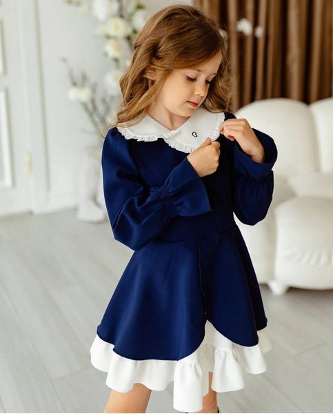 Сукня Айворі міні синя для дівчинки &mdash; Mini Queenie