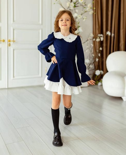 Сукня Айворі міні синя для дівчинки &mdash; Mini Queenie