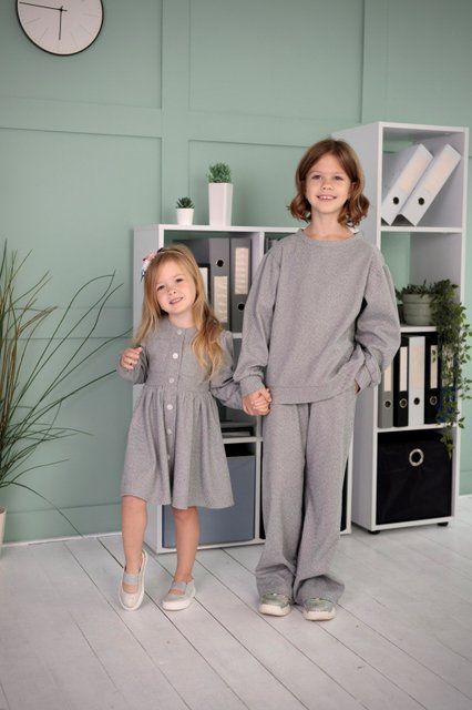 Сукня кашемір сіра для дівчинки &mdash; Mini Queenie