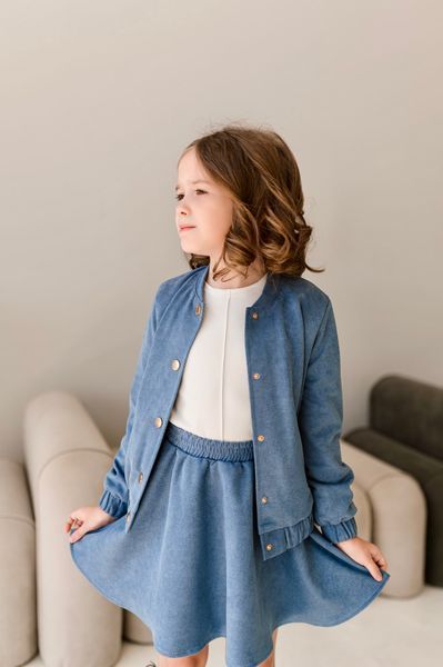 Бомбер та спідниця трикотаж для дівчинки &mdash; Mini Queenie